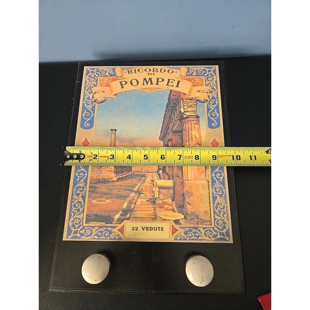 Ricordo Di Pompei Wall Hanging Plaque With Pegs Wooden 14